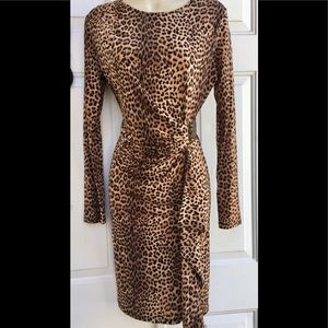 Michael Kors Leopard Print Jersey Dress